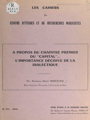 cover image of À propos du chapitre premier du "Capital"